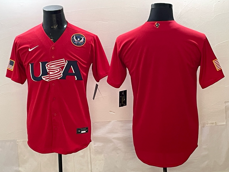 Men 2026 World Cub USA blank red Nike MLB Jersey 006